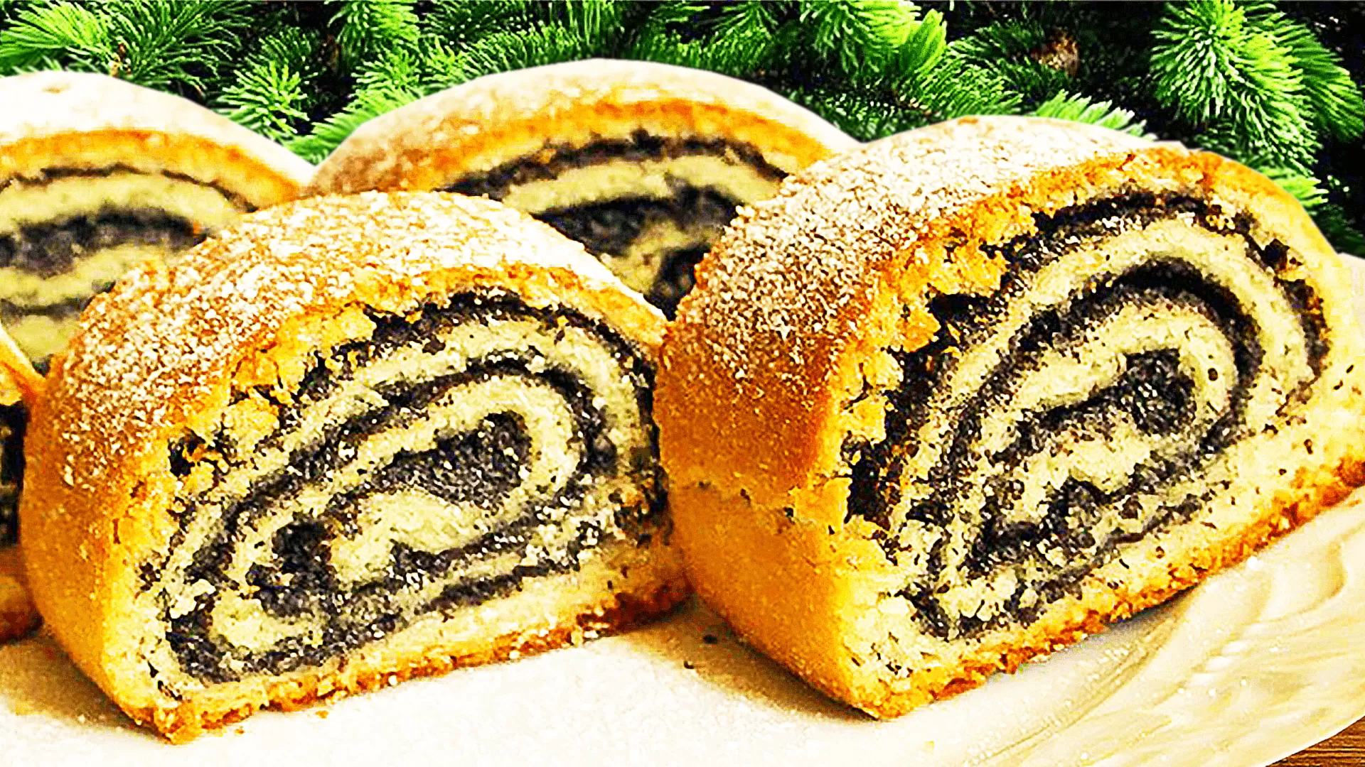 Poppy Seed Roll Cake Slices