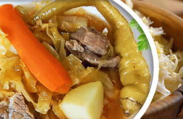 Easy Homemade Vegetable Beef Soup Recipe with Sour Cabbage<span class="rmp-archive-results-widget "><i class=" rmp-icon rmp-icon--ratings rmp-icon--star rmp-icon--full-highlight"></i><i class=" rmp-icon rmp-icon--ratings rmp-icon--star rmp-icon--full-highlight"></i><i class=" rmp-icon rmp-icon--ratings rmp-icon--star rmp-icon--full-highlight"></i><i class=" rmp-icon rmp-icon--ratings rmp-icon--star rmp-icon--full-highlight"></i><i class=" rmp-icon rmp-icon--ratings rmp-icon--star rmp-icon--half-highlight js-rmp-remove-half-star"></i> <span>4.4 (8)</span></span>