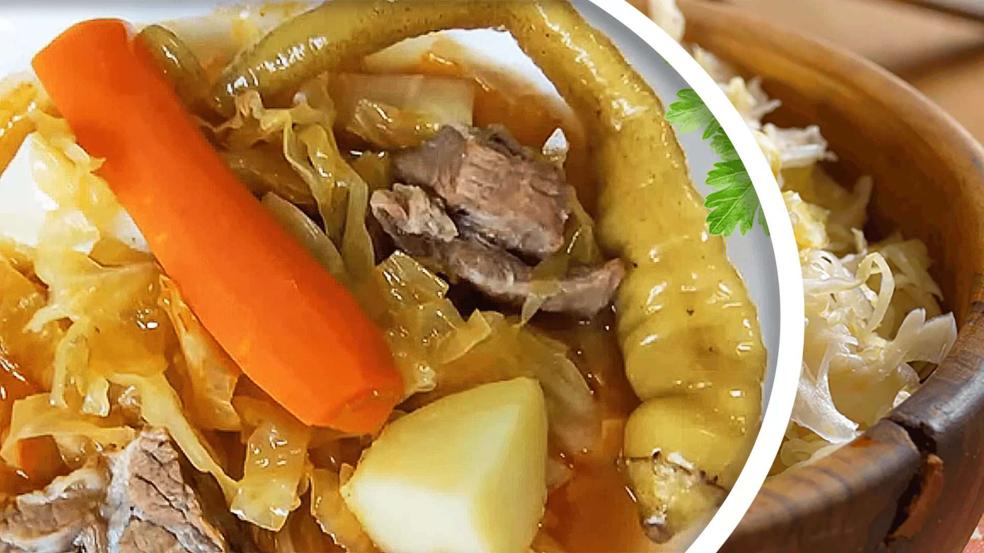 Homemade Vegetable Beef Soup with Sauerkraut