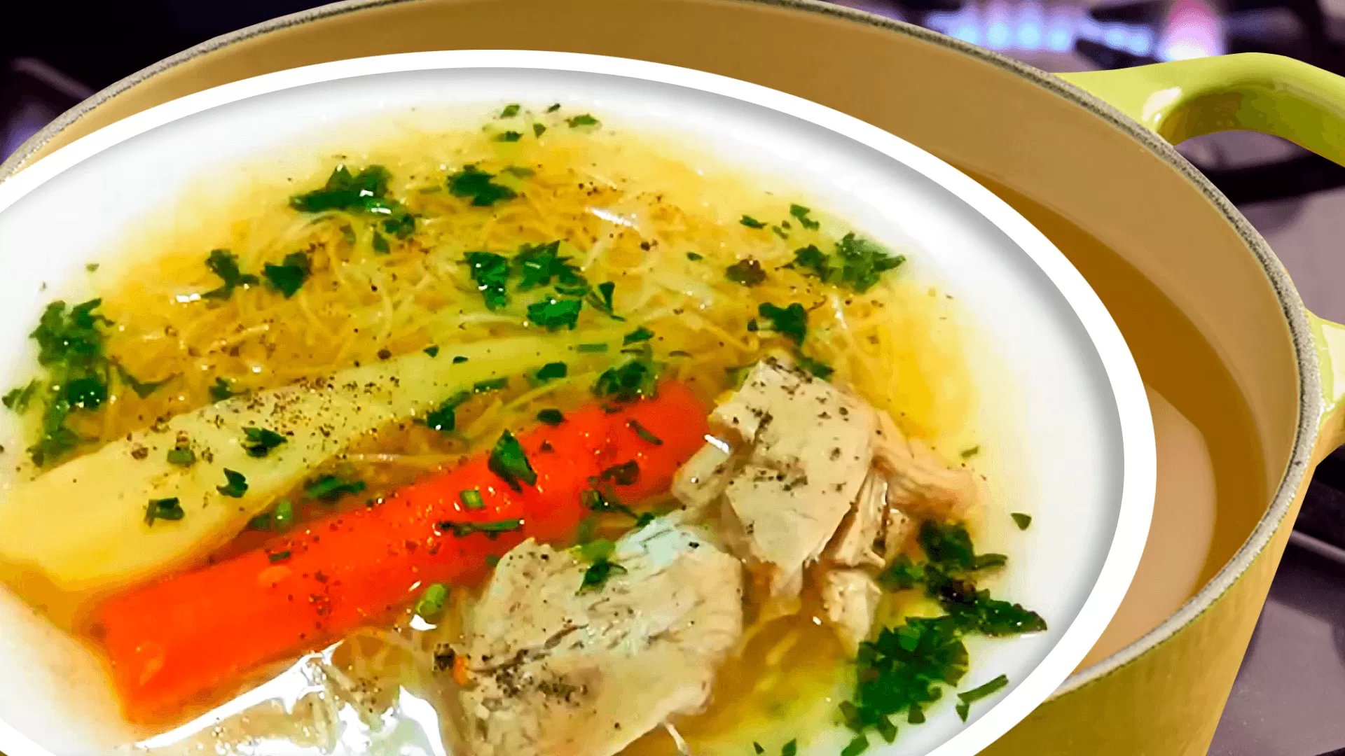 Authentic Hungarian Vegetable Chicken Noodle Soup