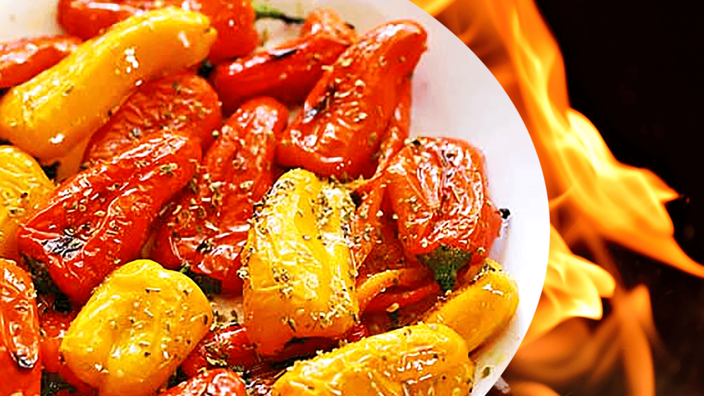 Hungarian Roasted Pepper Salad with Vinegar