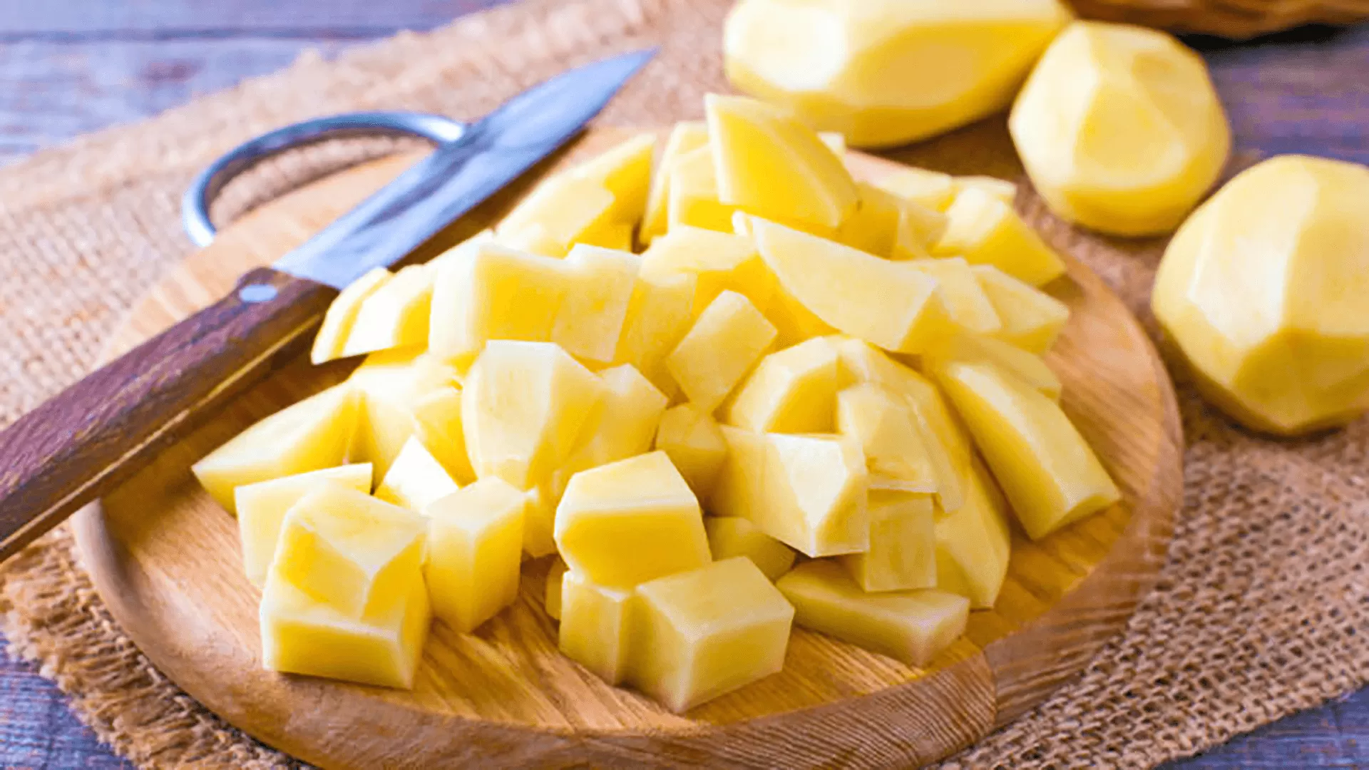 Peeled Whole and Cubed Potatoes