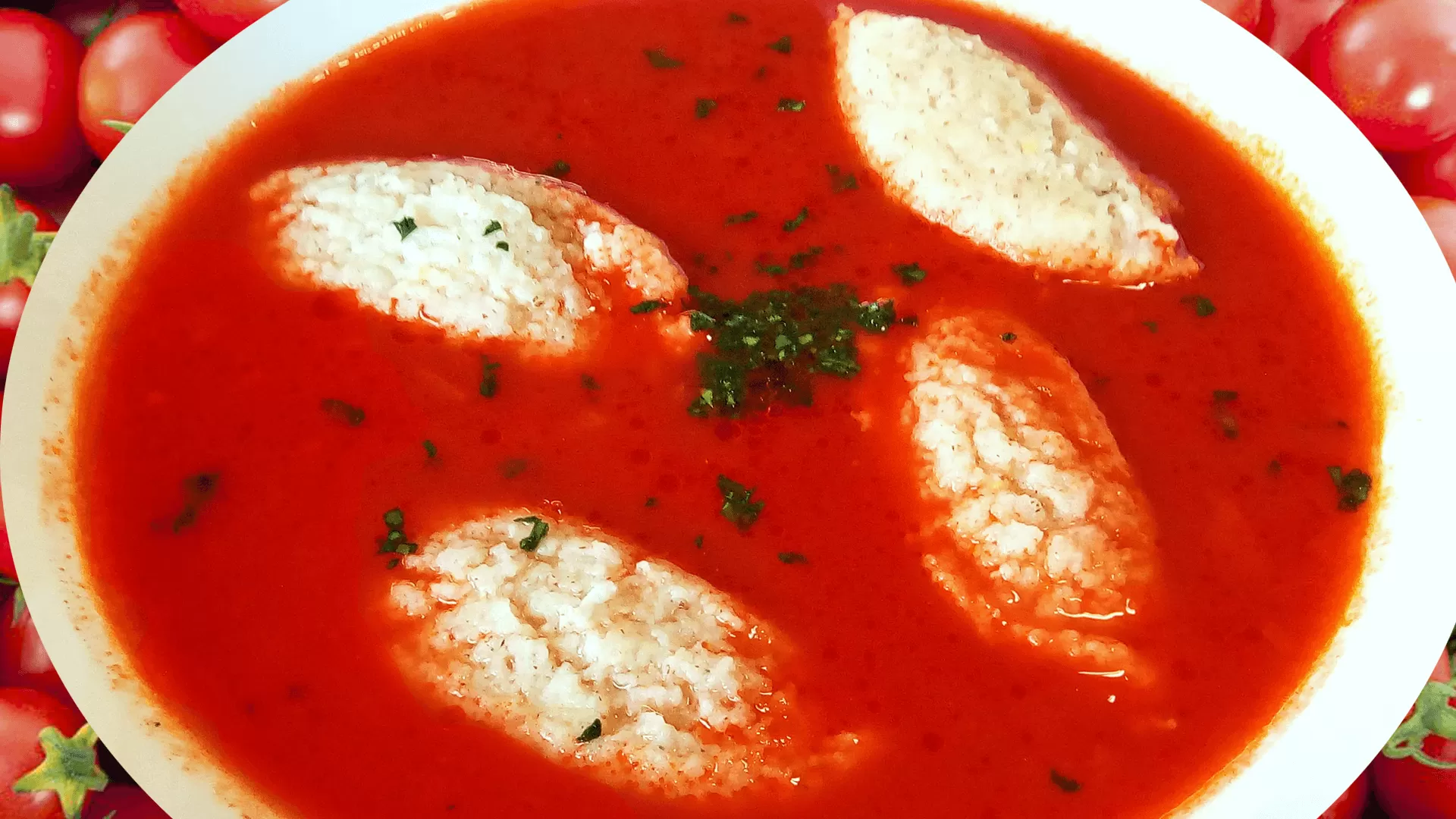 Tomato Soup Recipe with Semolina Dumplings