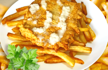 Easy Fish and Chips Recipe from Scratch #1<span class="rmp-archive-results-widget "><i class=" rmp-icon rmp-icon--ratings rmp-icon--star rmp-icon--full-highlight"></i><i class=" rmp-icon rmp-icon--ratings rmp-icon--star rmp-icon--full-highlight"></i><i class=" rmp-icon rmp-icon--ratings rmp-icon--star rmp-icon--full-highlight"></i><i class=" rmp-icon rmp-icon--ratings rmp-icon--star rmp-icon--full-highlight"></i><i class=" rmp-icon rmp-icon--ratings rmp-icon--star rmp-icon--full-highlight"></i> <span>5 (5)</span></span>