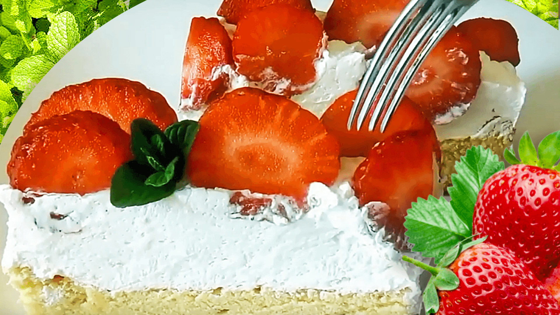 Fresh Strawberry Cake without Gelatin