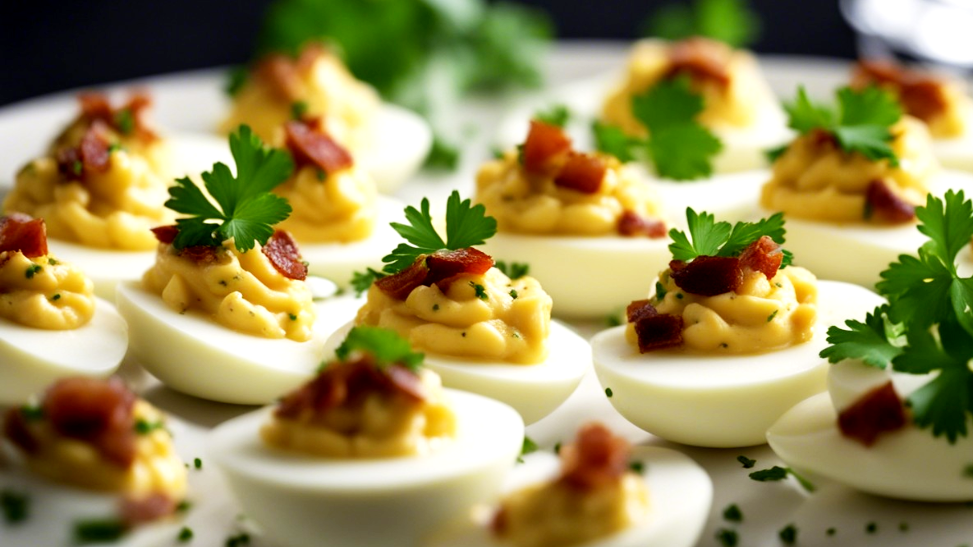 Smoked Ham or Bacon Deviled Eggs
