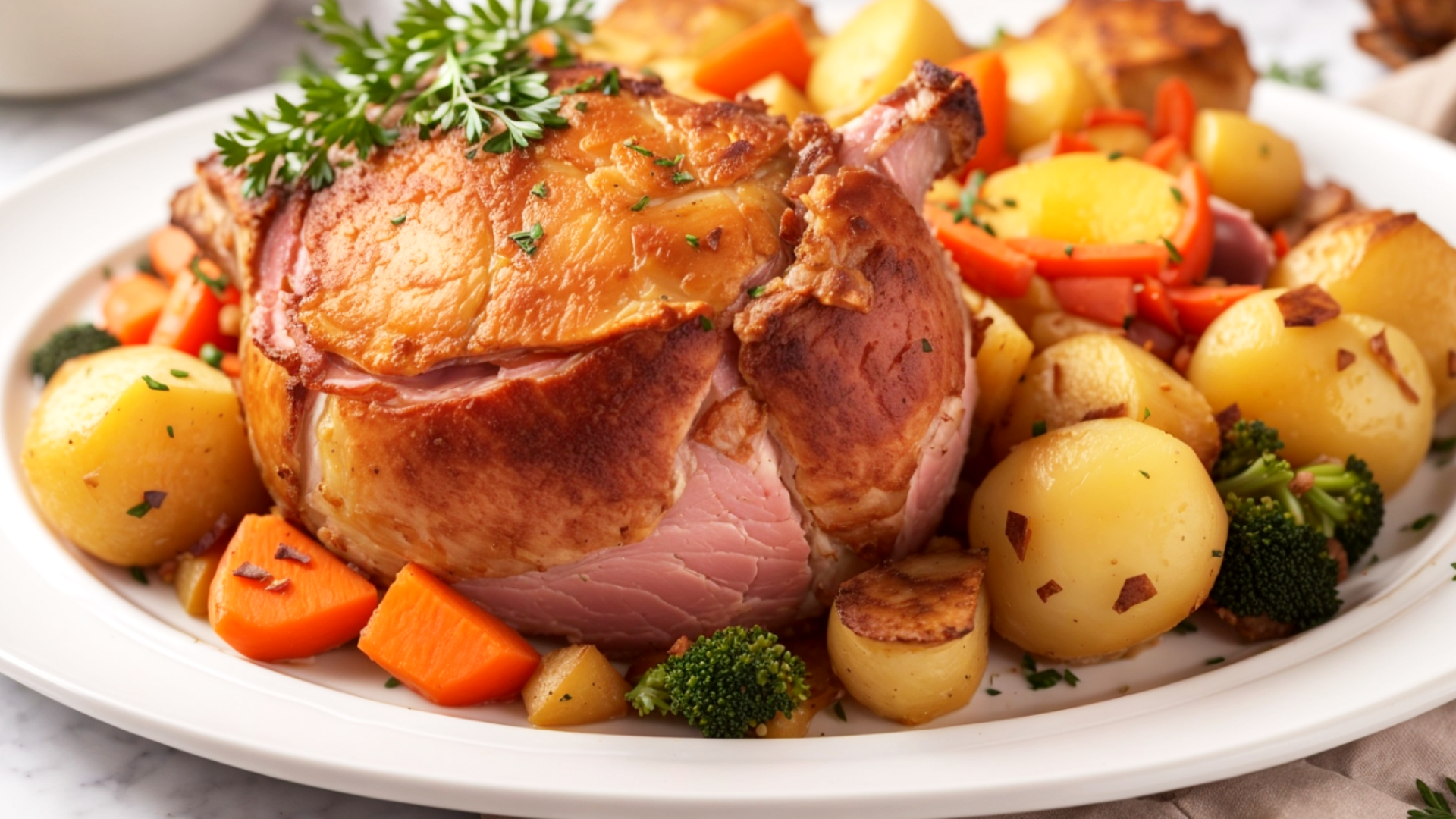 Baked Ham Shank with Potatoes and Vegetables {Cooking Ham Shank the Easy Way}