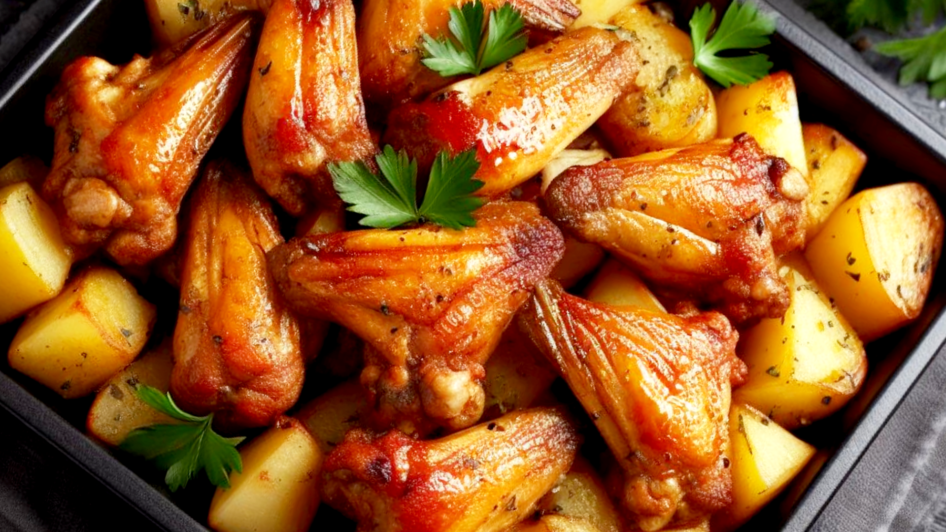 Oven-Baked Chicken Wings with Potatoes
