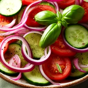 Cucumber Tomato Onion Salad Recipe in Vinegar