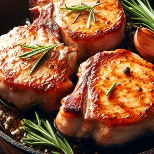 Baked Pork Chops in the Oven with Garlic and Rosemary