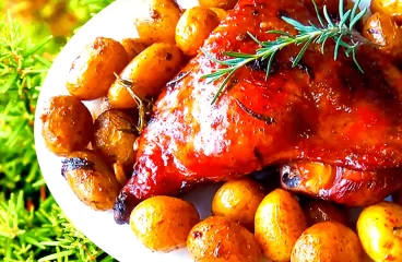 Easy Slow-Roasted Turkey Thighs Recipe with Potatoes<span class="rmp-archive-results-widget "><i class=" rmp-icon rmp-icon--ratings rmp-icon--star rmp-icon--full-highlight"></i><i class=" rmp-icon rmp-icon--ratings rmp-icon--star rmp-icon--full-highlight"></i><i class=" rmp-icon rmp-icon--ratings rmp-icon--star rmp-icon--full-highlight"></i><i class=" rmp-icon rmp-icon--ratings rmp-icon--star rmp-icon--full-highlight"></i><i class=" rmp-icon rmp-icon--ratings rmp-icon--star "></i> <span>4.2 (14)</span></span>