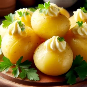 Boiled Potatoes Recipe with Butter and Greenery